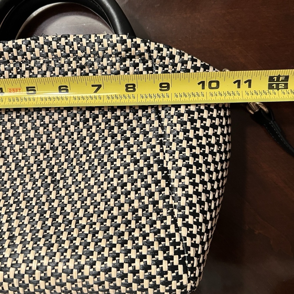 Cuyana Mini Palma Tote Natural/Black Italian Leather Trim Woven Coastal Luxury - Picture 10 of 14